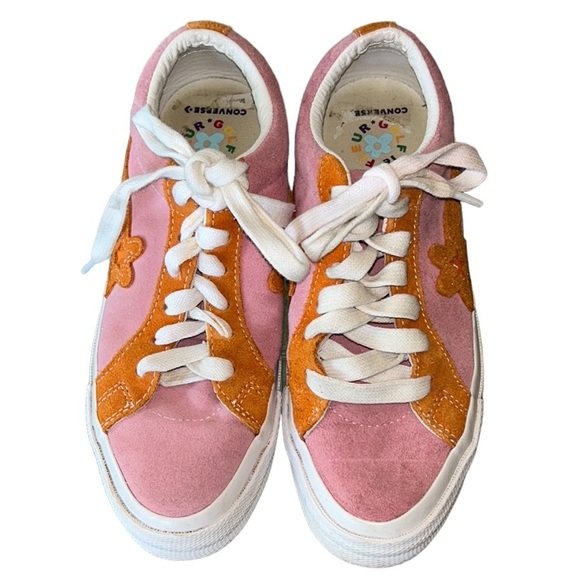 Golf Le Fleur x Converse One Star Ox Pink Orange Suede Sneakers  7 Women / 5 Men - Picture 6 of 16
